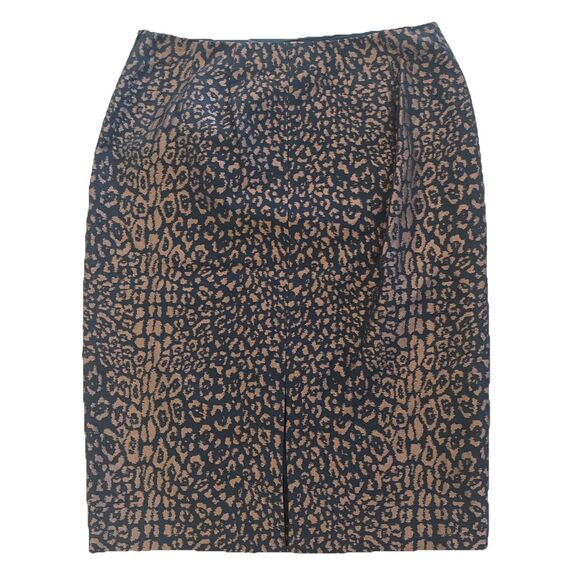NWT Dana Buchman Poly-Cotton Wool Animal Print Knee Length Pencil Skirt Sz 4 - Picture 9 of 10